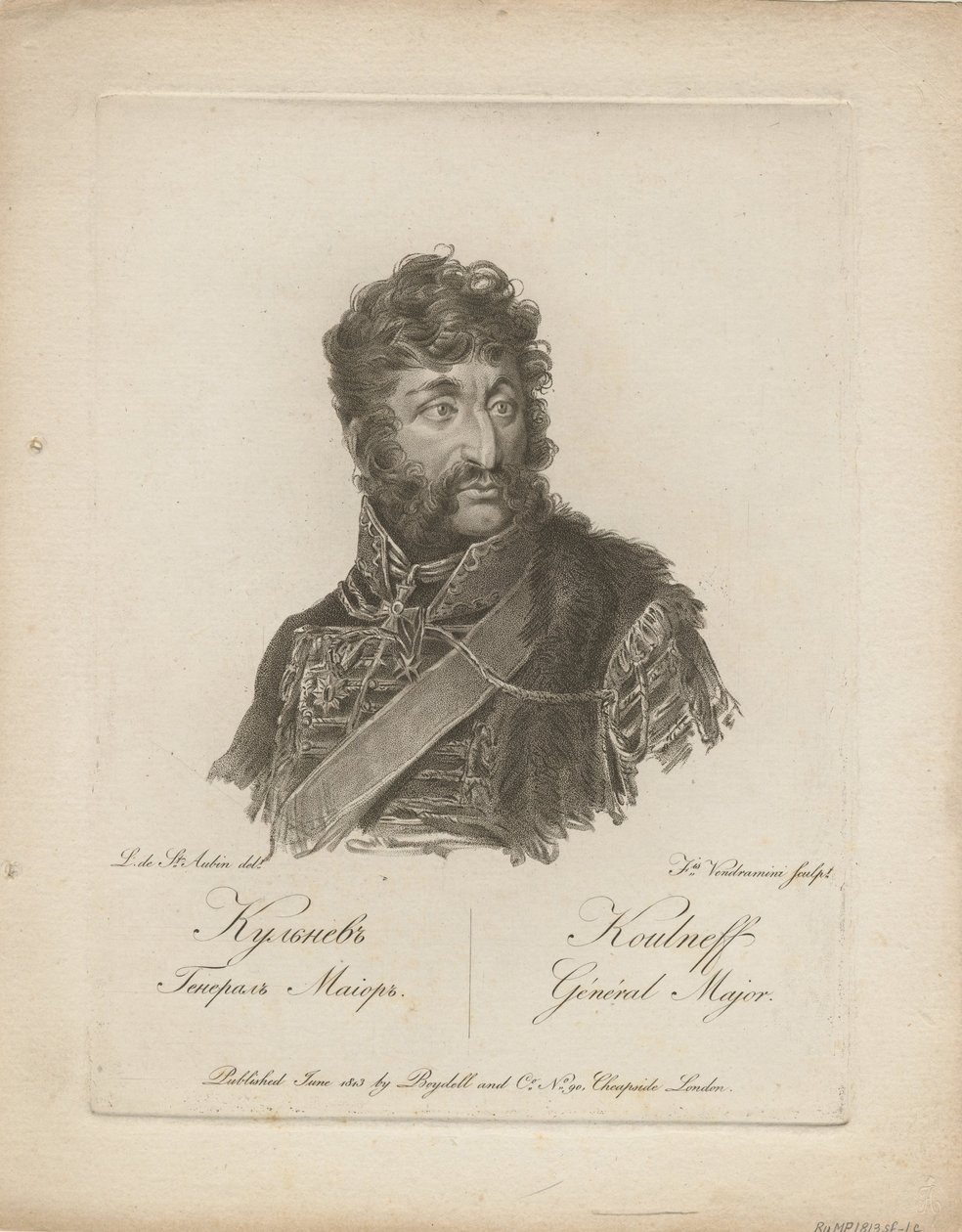 Jakov Petrovics Kulnev 1763-1812, 1813 alkotó: Francesco Vendramini