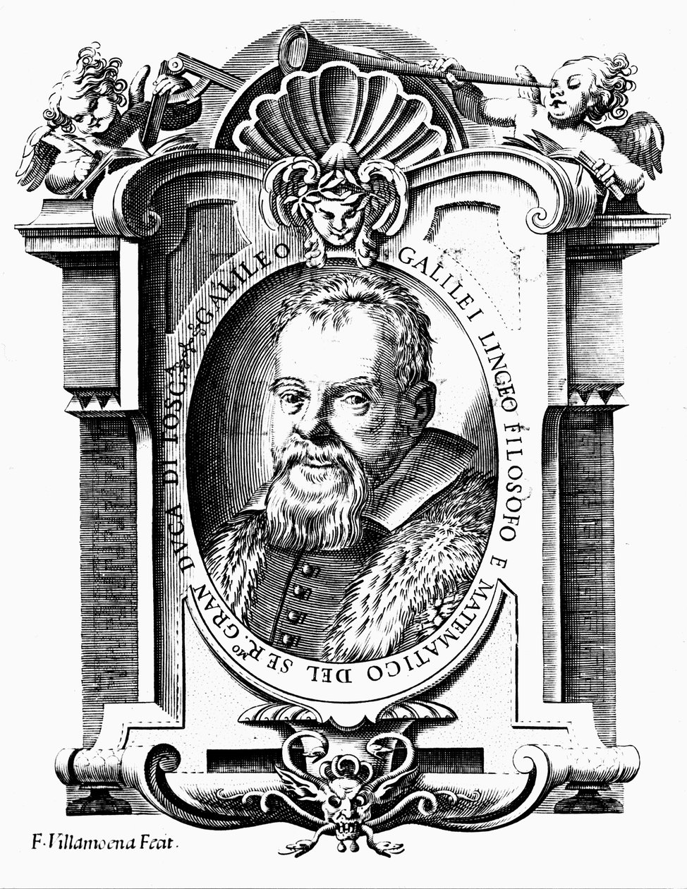 Galileo Galilei, olasz csillagász és matematikus, 17. század eleje alkotó: Francesco Villamena