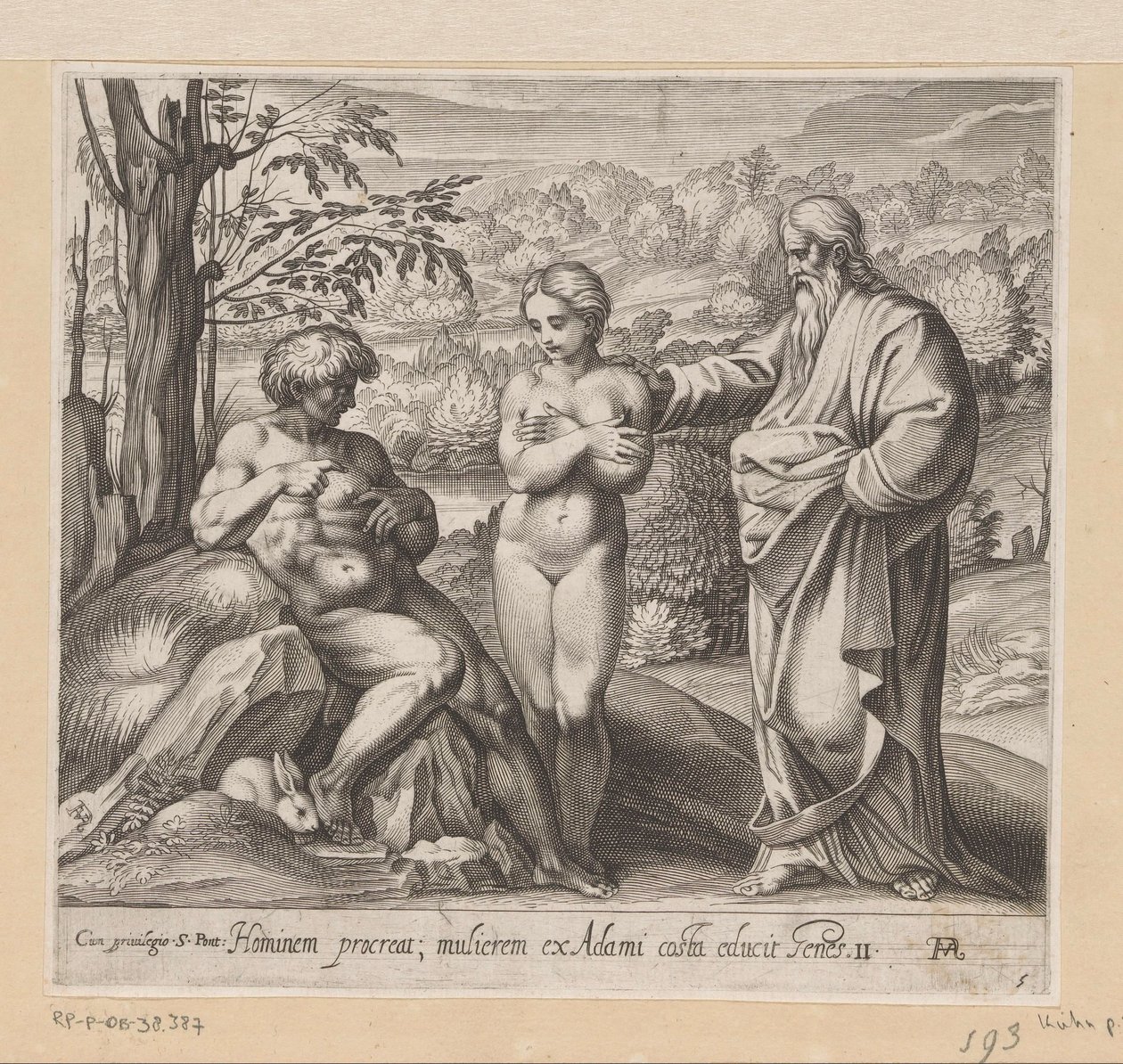 Isten férfit és nőt teremt Festmények Raphael loggiájában (sorozat címe) La Sacra Genesi (sorozat címe) alkotó: Francesco Villamena
