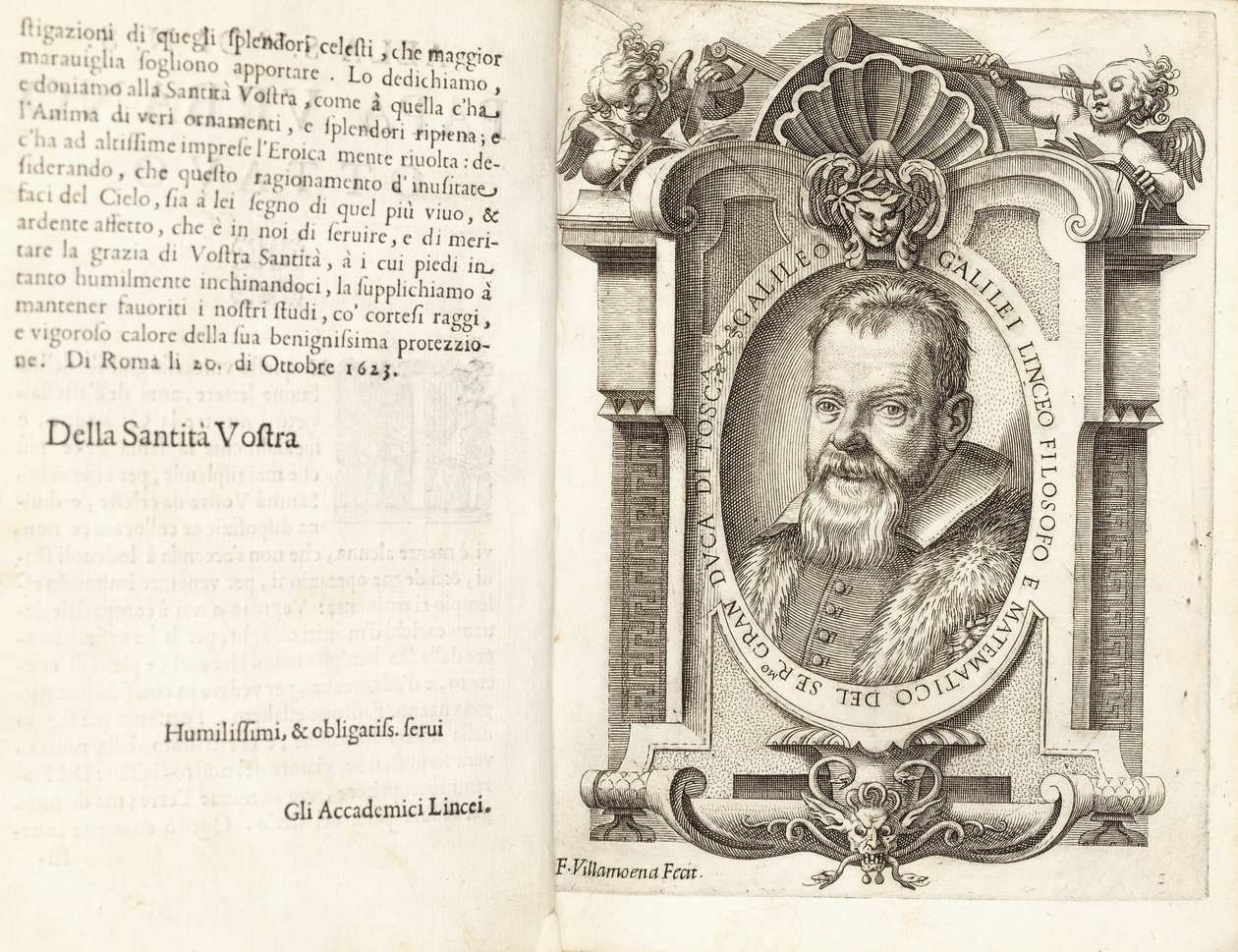 Galileo Galilei portréja, 1623 alkotó: Francesco Villamena