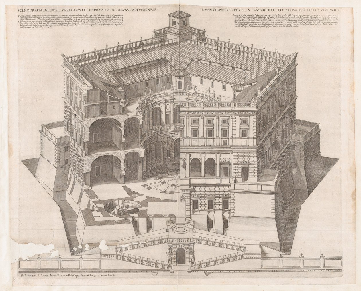 A római nagyszerűség tükre: Farnese-palota, 16. század., 16. század. alkotó: Francesco Villamena