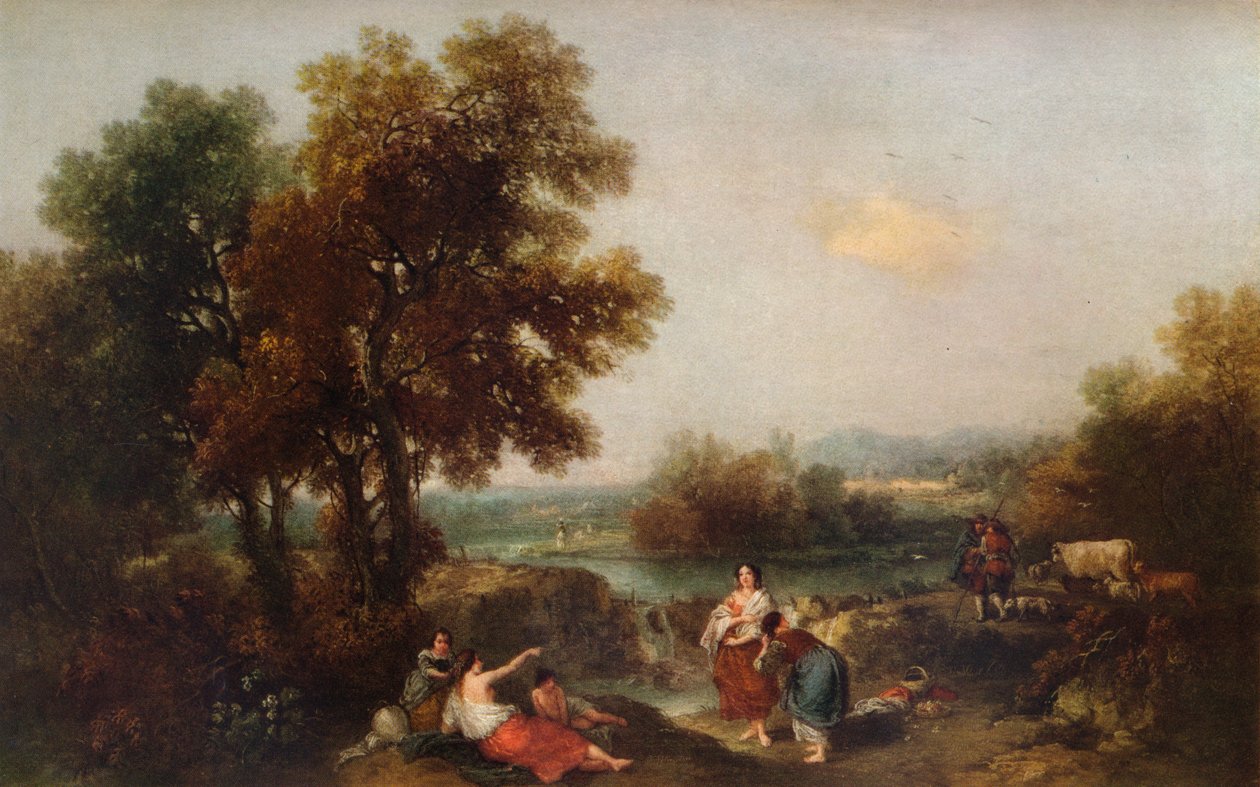 Táj alakokkal, 18. század, 1915 alkotó: Francesco Zuccarelli