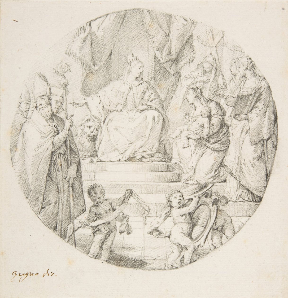 Nemesség csecsemőt ajándékoz Velencének, 1709-87. alkotó: Francesco Zugno