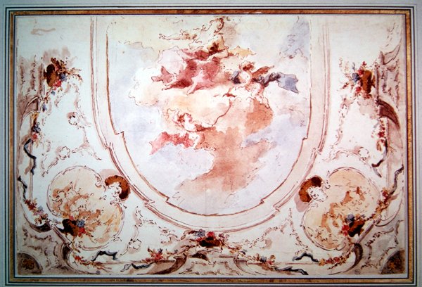 Háttérprojekt (toll, tinta és wc papíron) alkotó: Francesco attr. to Guardi