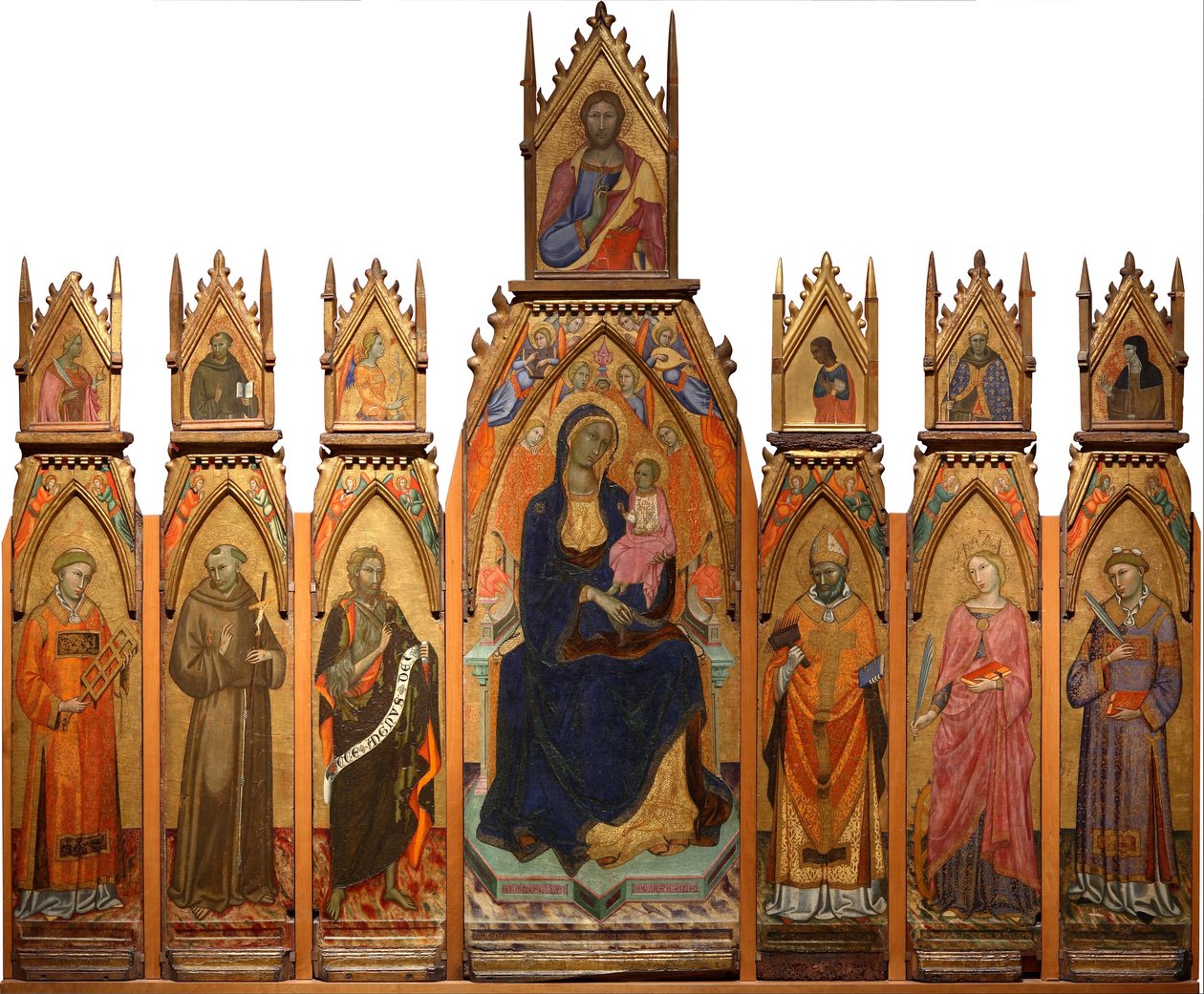 Madonna és gyermeke. Krisztus és szentek alkotó: Francesco dAntonio da Ancona
