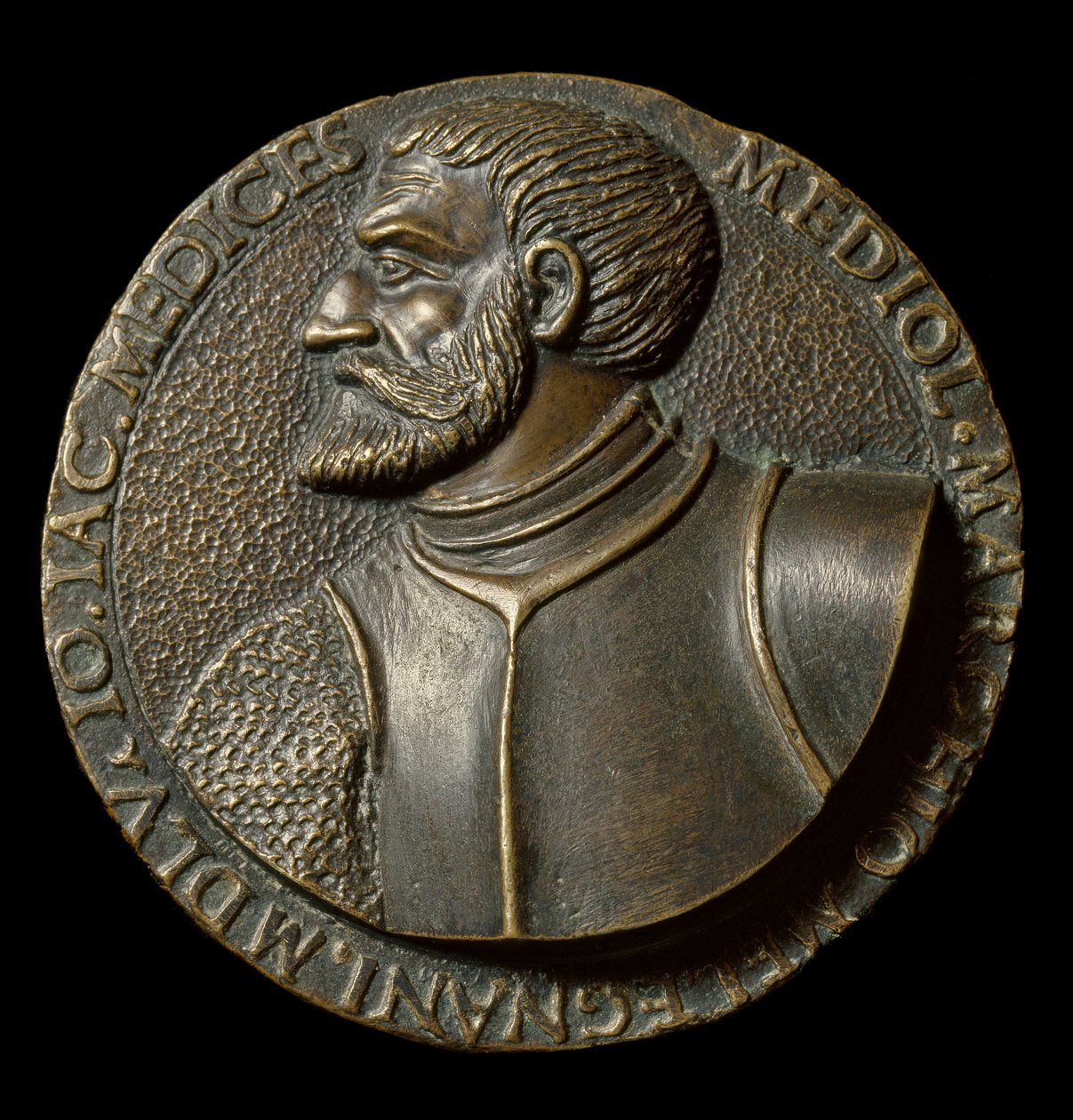 Gian Giacomo de Medici dit il Medeghino (1497-1556) mellszobra, Francesco da Sangallo dit il Margotta (1494-1576) olasz Condottiero-érem, Firenze, Bargello Nemzeti Múzeum alkotó: Francesco da Sangallo