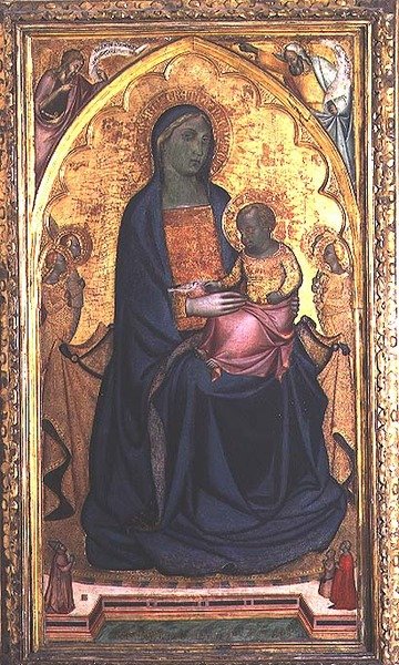 Madonna és gyermek trónolt alkotó: Francesco da Volterra Neri