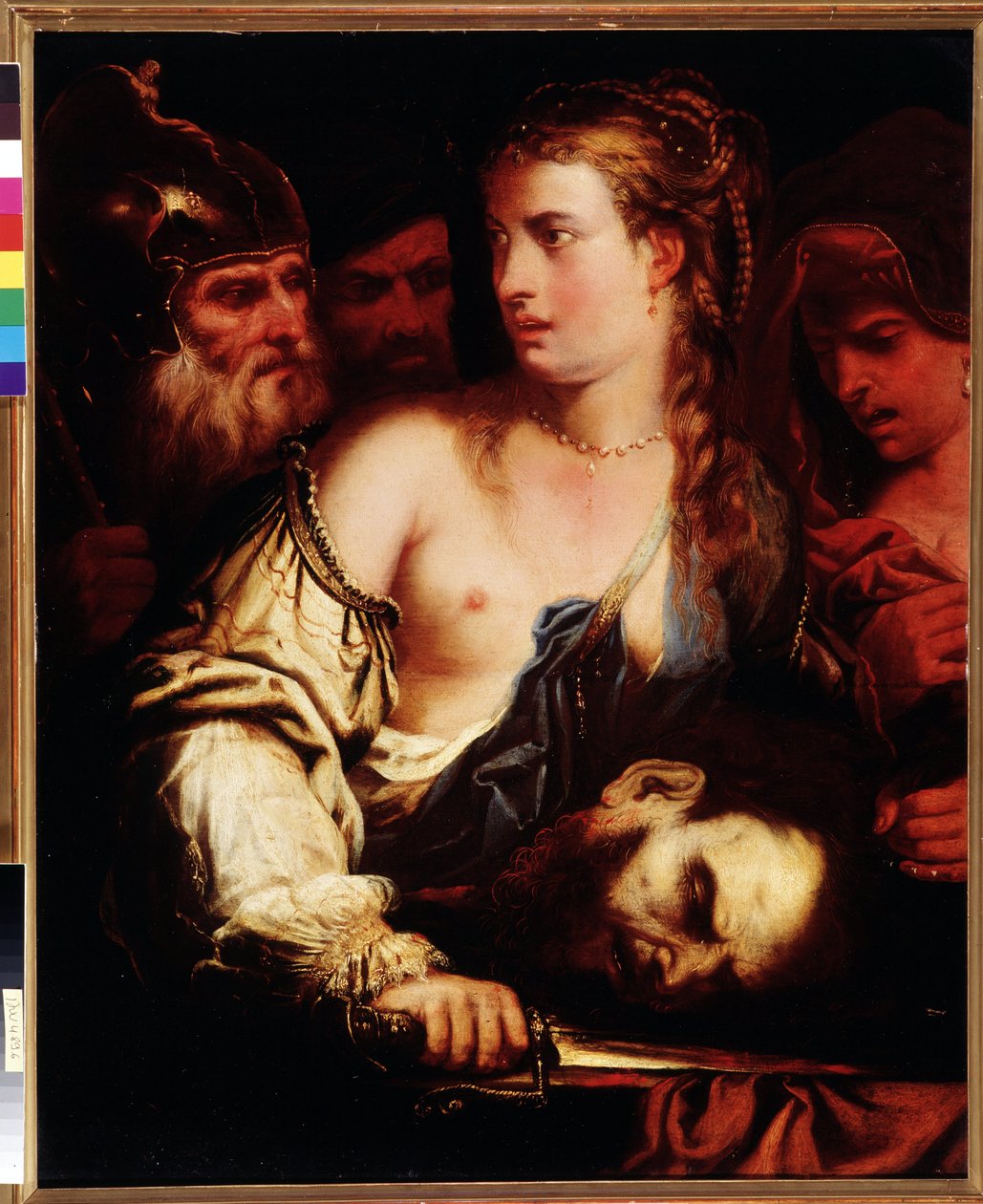 Judith Holoferne fejét fogja alkotó: Francesco de (c.1600 54) Rosa