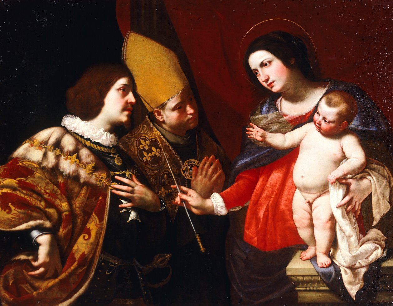 Lady parancsnoki jogart adja Guise hercegének (olaj, vászon) alkotó: Francesco de (c.1600 54) Rosa