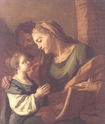 Szent Anna oktatja a gyermek Krisztust alkotó: Francesco de Mura