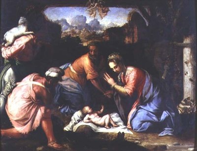 A Pásztorok imádása, 1525 körül (panel) alkotó: Francesco de Rossi Salviati Cecchino