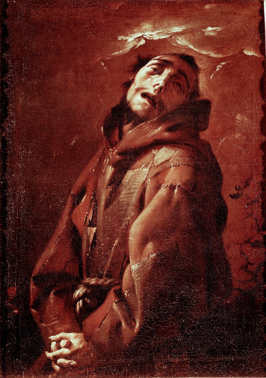 Assisi Szent Ferenc extázisban Francesco del Cairo (1607-1665) festménye 17. század V. 74x53 cm Milánó, Musei Civici del Castello Sforzesco alkotó: Francesco del Cairo