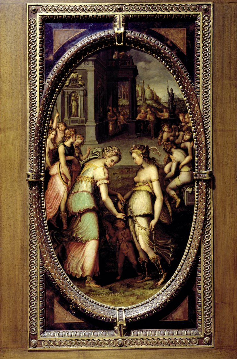 Juno kölcsönveszi Vénusz övét, 1572 (olaj, pala) alkotó: Francesco del Coscia
