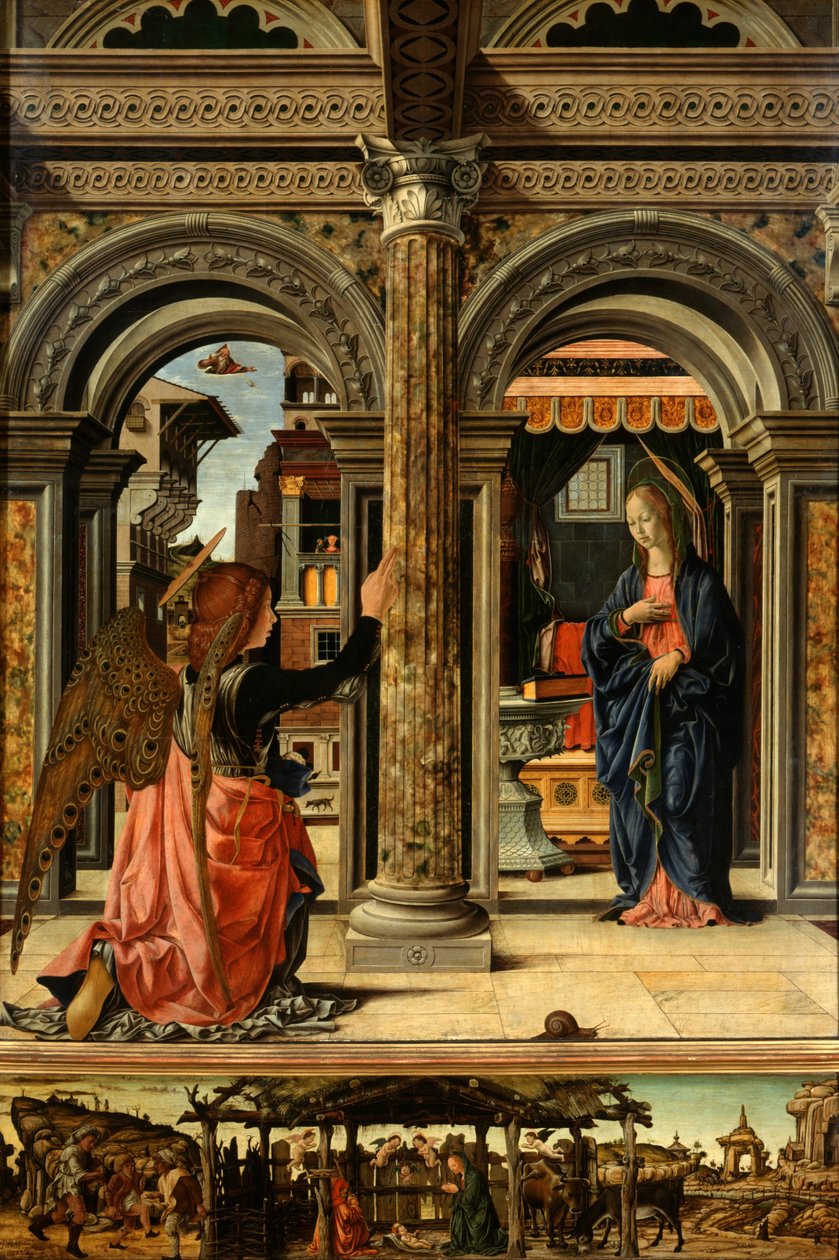 Angyali üdvözlet, 1470-1472 alkotó: Francesco del Cossa