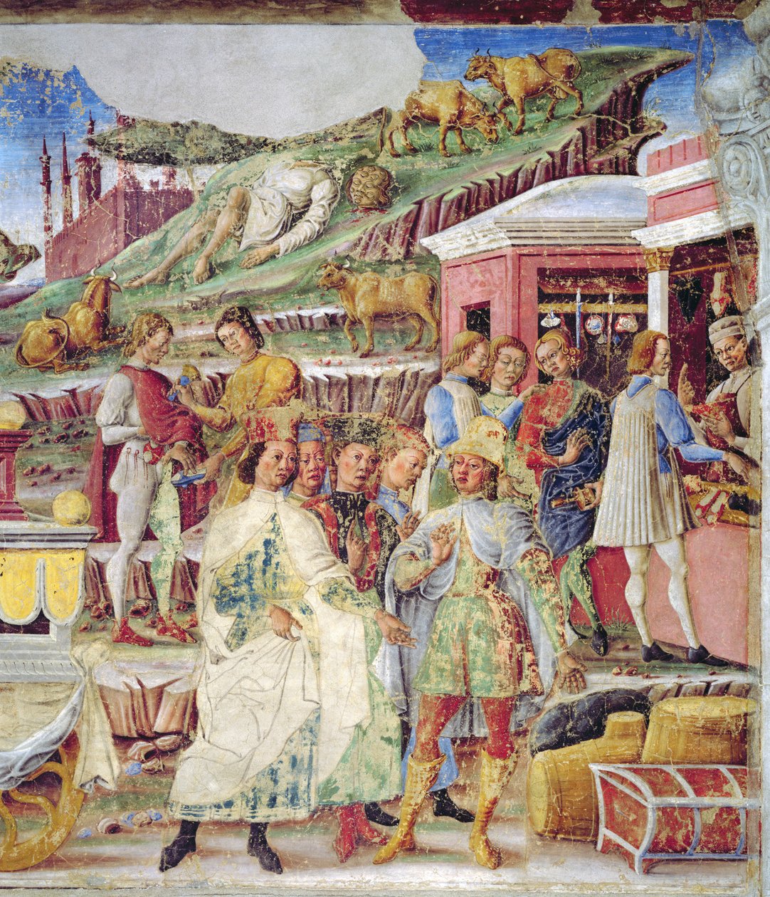 Merkúr diadala: június, a hónapok szobájából, 1467-70 körül (freskó) (részlet) alkotó: Francesco del Cossa