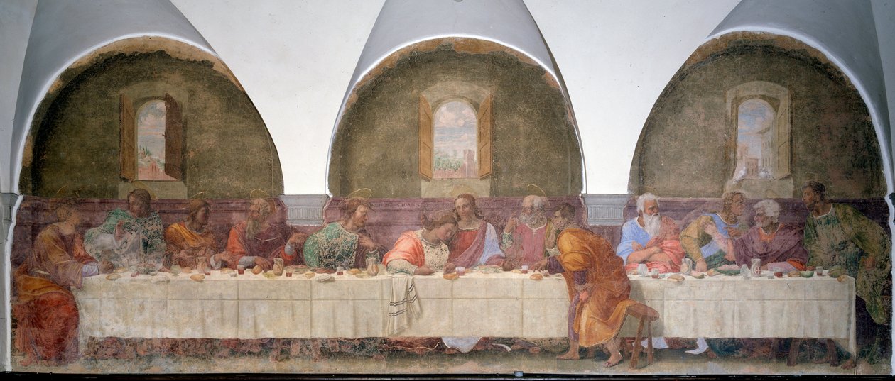 Utolsó vacsora (freskó alkotó: Francesco di Cristofano Franciabigio