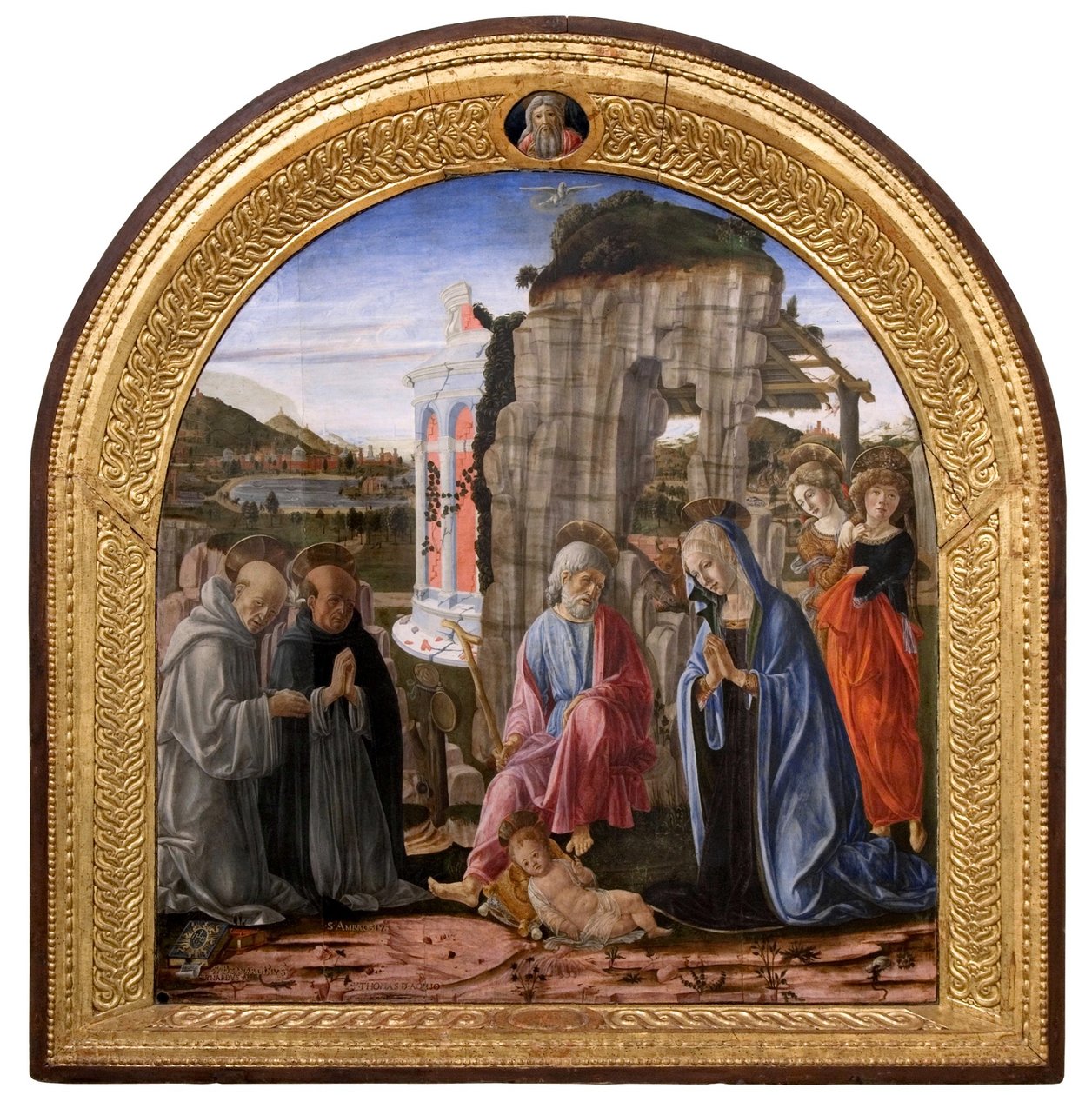 Születés
















 Szent Bernharddal és Aquinói Tamással















 con san Bernardino e san Tommaso d