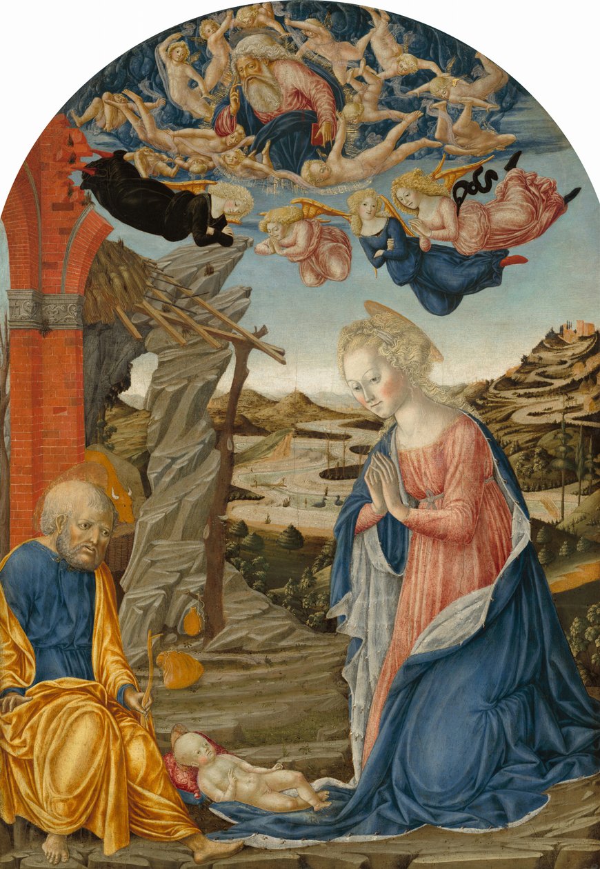 A születés, az Atya Istennel, angyalokkal és kerubokkal körülvéve alkotó: Francesco di Giorgio Martini