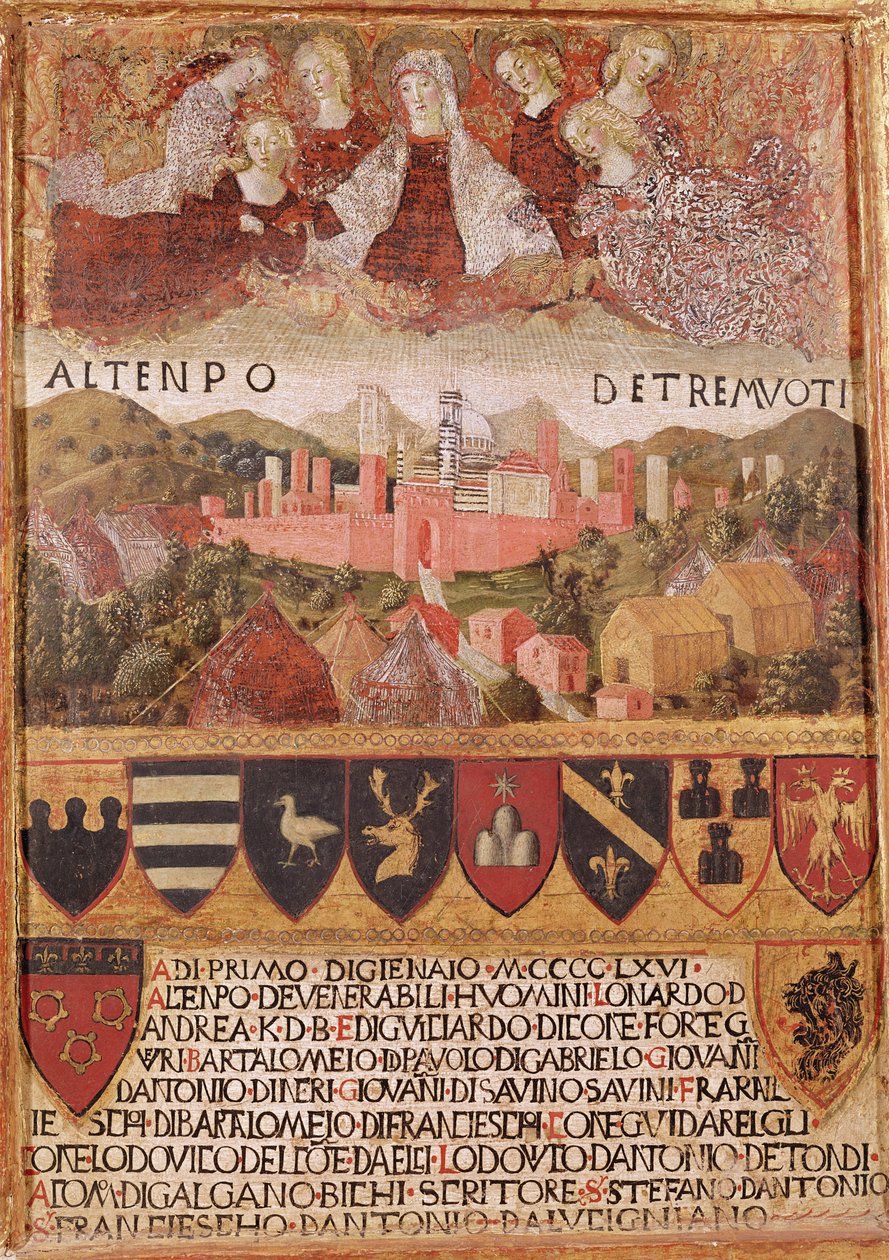 A Szűz megvédte Sienát a földrengések ellen 1466-ban alkotó: Francesco di Giorgio Martini