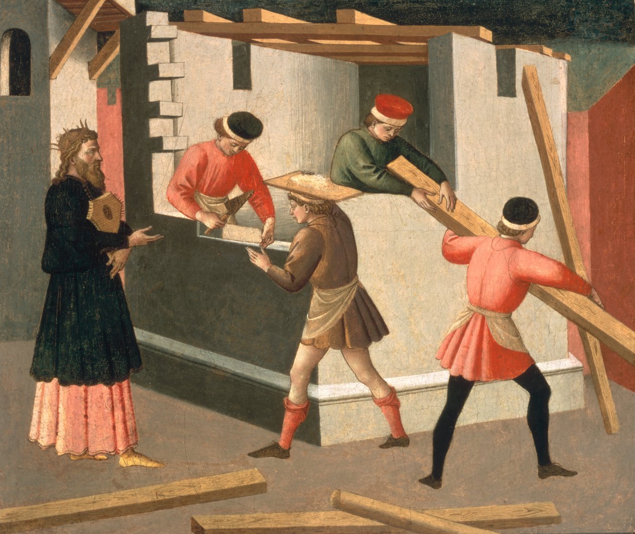 A jeruzsálemi templom építése, 1445 körül (tempera a panelen) alkotó: Francesco di Stefano Pesellino
