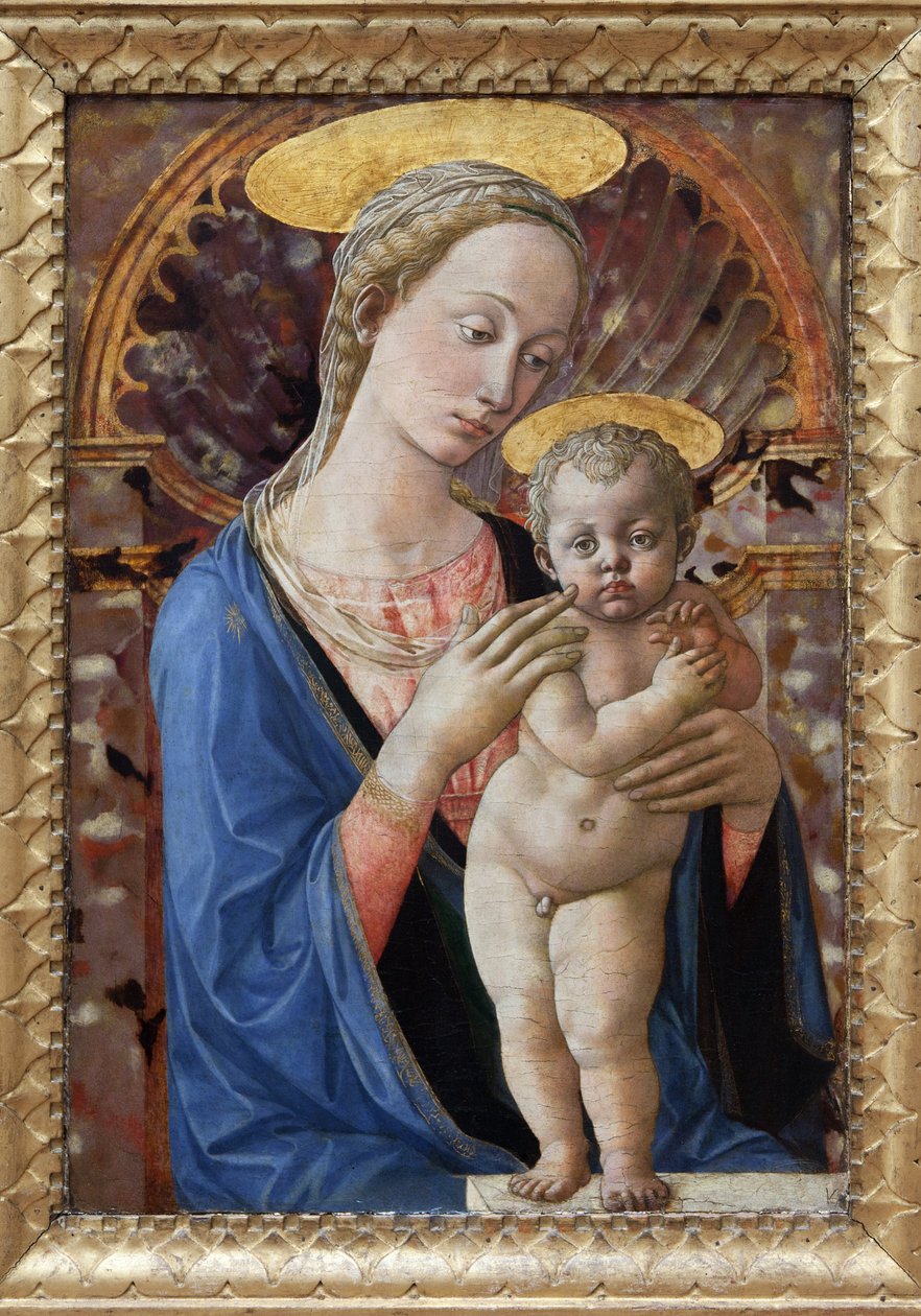 A Szűz és a gyermek, Francesco di Stefano, Pesellino (kb. 1422-1457) festménye. Fényképészet, KIM Youngtae, Lyon, Musee des Beaux Arts de Lyon. alkotó: Francesco di Stefano Pesellino
