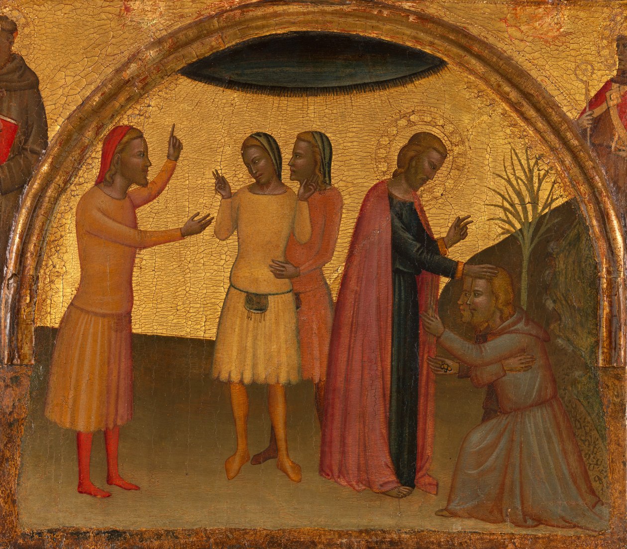 Szent János evangélista Acteusszal és Eugeniusszal, kb. 1370. alkotó: Francescuccio Ghissi