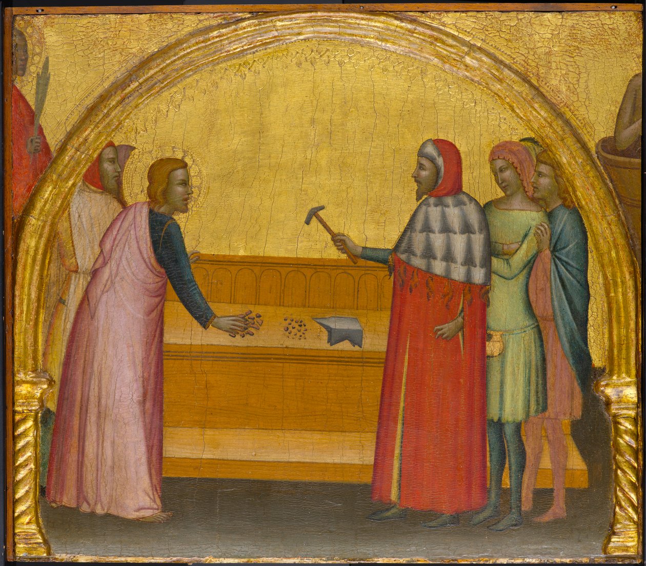 Szent János evangélista, aki megdorgálja a filozófus Cratót, 1370-1380 körül (tempera és aranylevél a táblán) alkotó: Francescuccio Ghissi