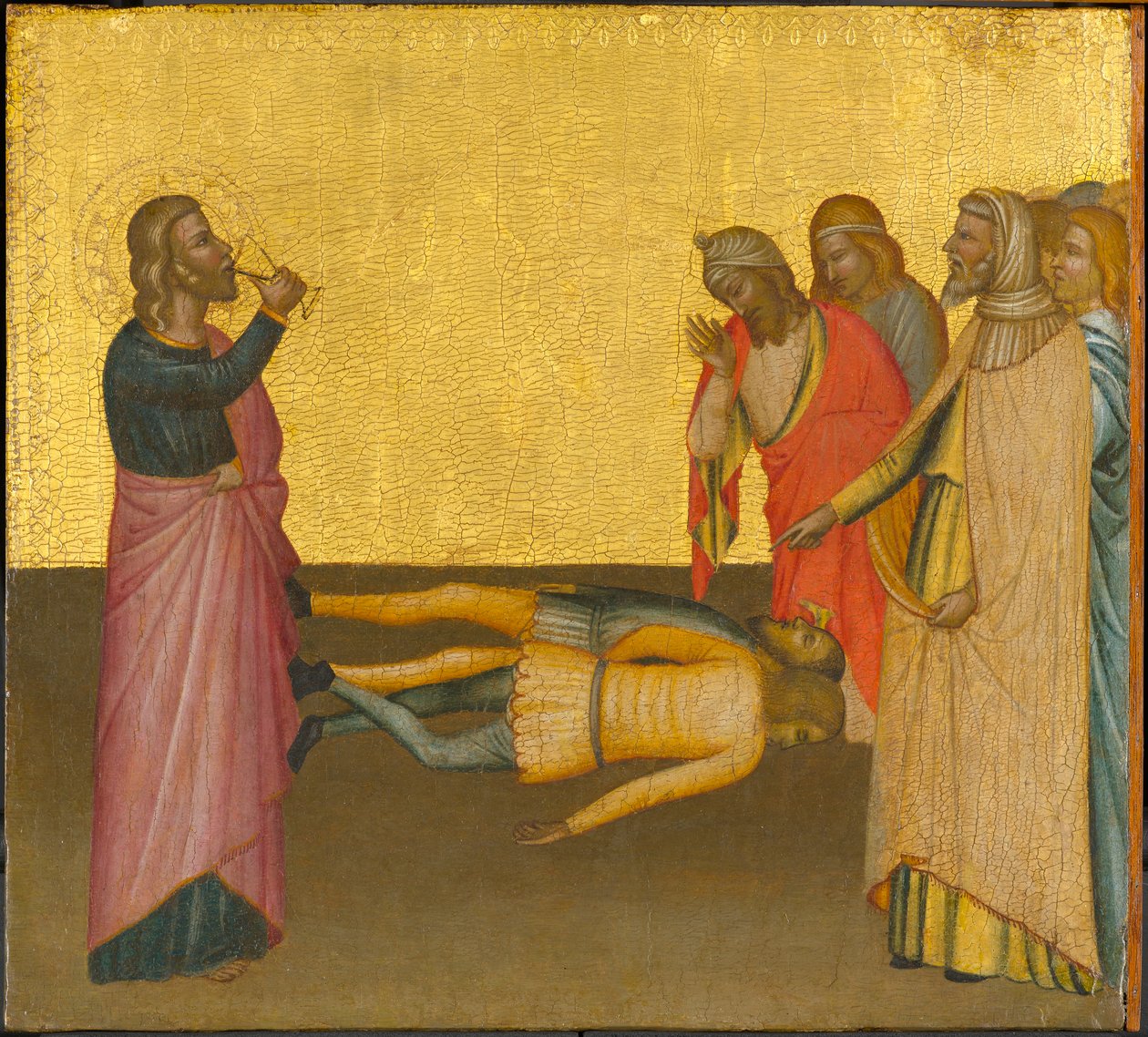 Szent János evangélista és a mérgezett pohár, 1370-1380 körül (tempera és aranylevél a táblán) alkotó: Francescuccio Ghissi