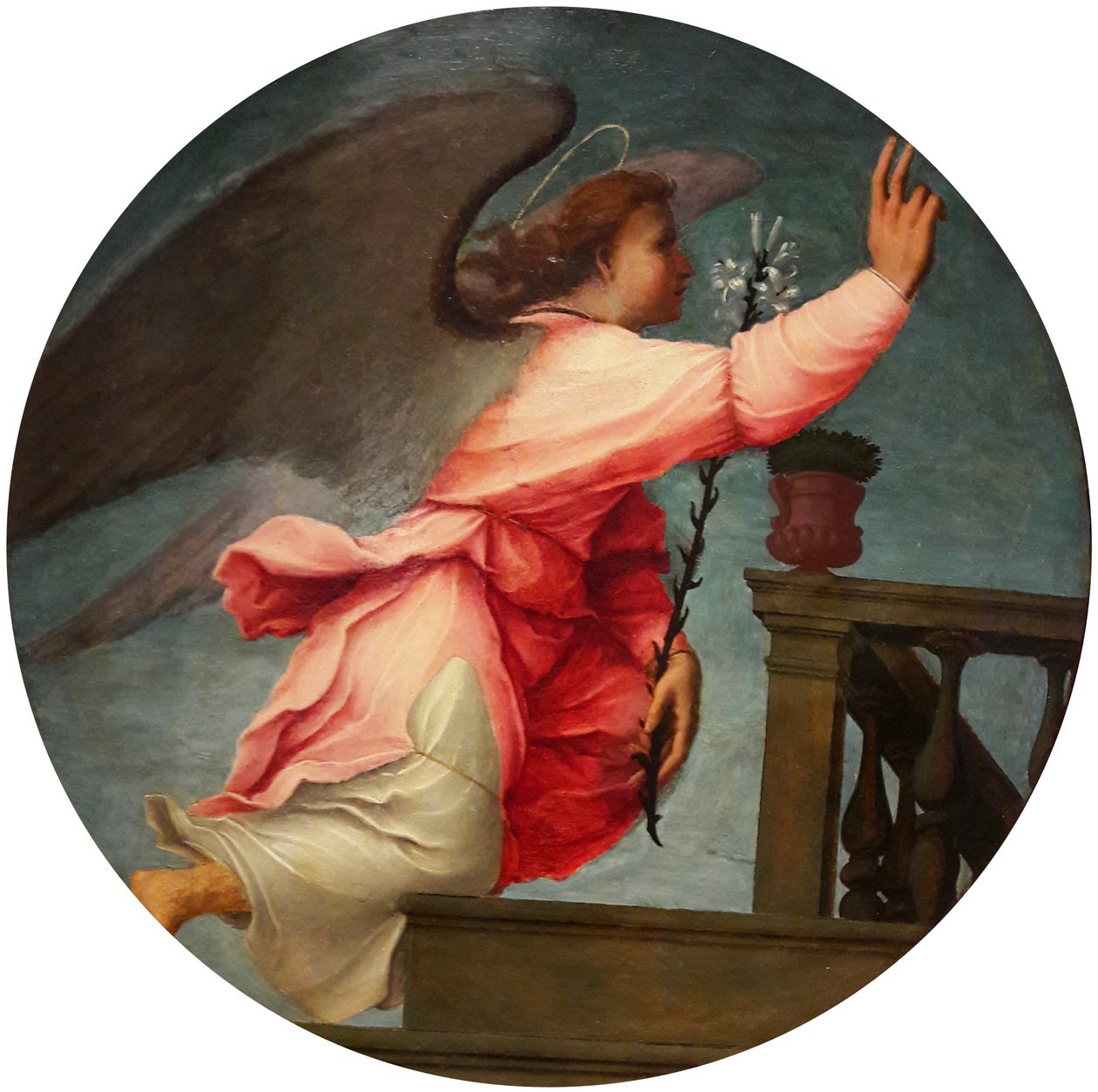 Angyal az Angyali üdvözlet párból alkotó: Francesco di Cristofano Franciabigio