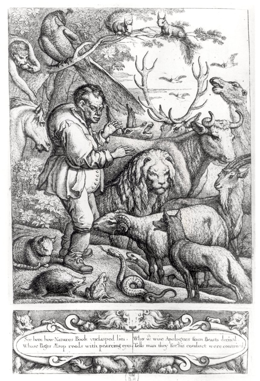 Illusztráció Aesopus meséinek bevezetéséből, 1666 alkotó: Francis Barlow