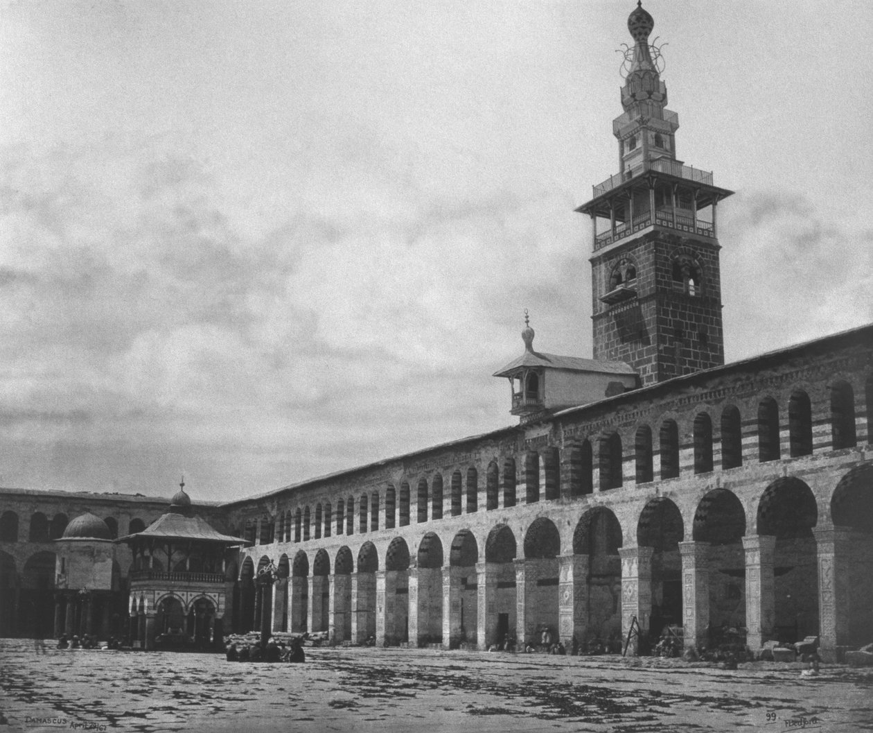 Külső nézet, Omajjád mecset, Damaszkusz, Szíria, 1862 (lásd még 345702) alkotó: Francis Bedford