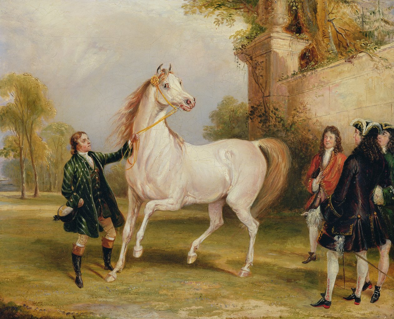 Godolphin grófja „Roxana”-ja, amelyet zsokéja tartott, 1845 (378788-as pár) alkotó: Francis Calcraft Turner