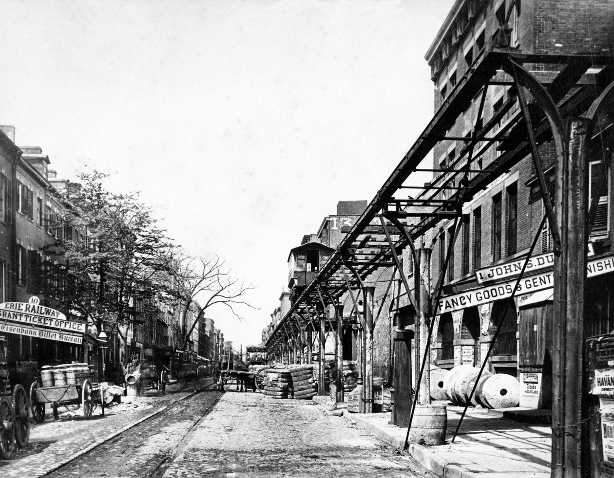 Elevated Railroad, New York, 1860-70-es évek alkotó: Francis Frith