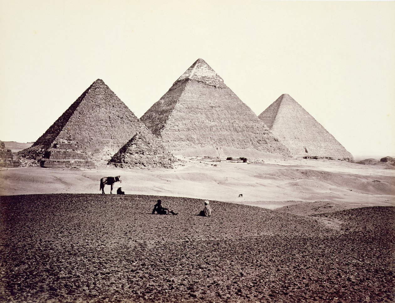 El-Geezah piramisai délnyugat felől, 1858 alkotó: Francis Frith