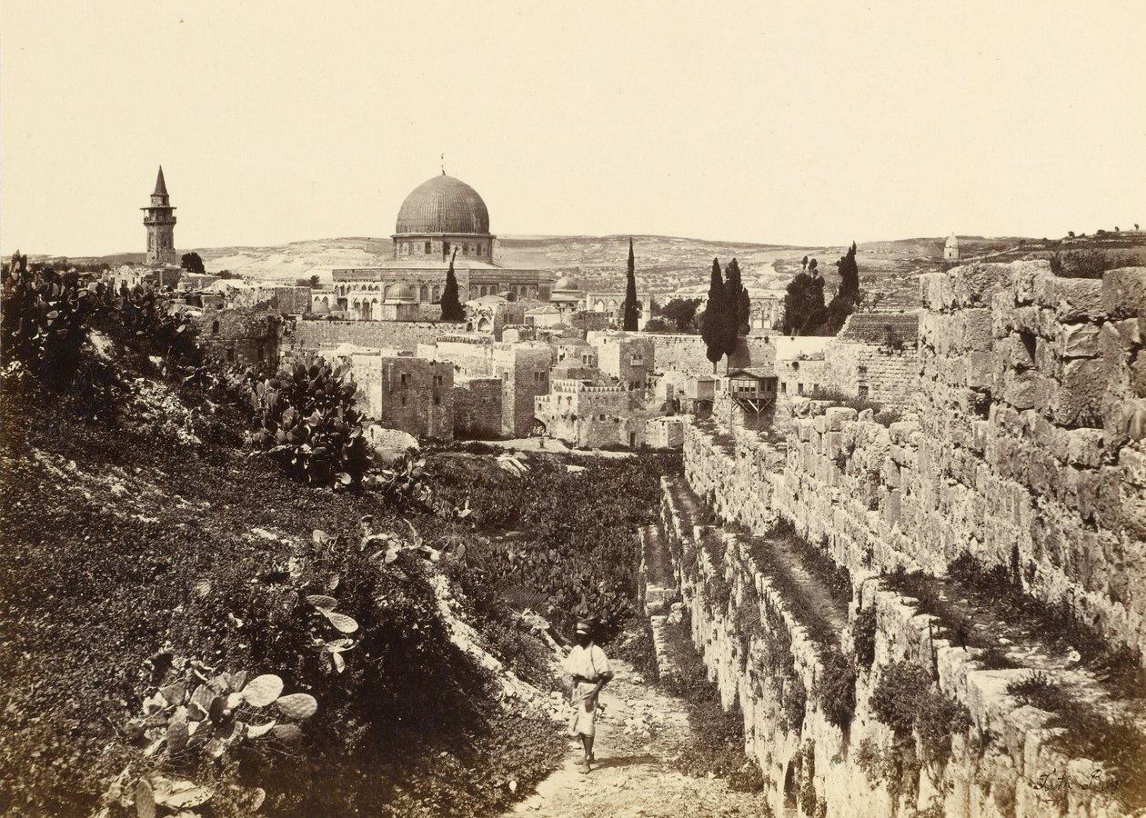 Jeruzsálem templomának helye a Sion -hegyről alkotó: Francis Frith