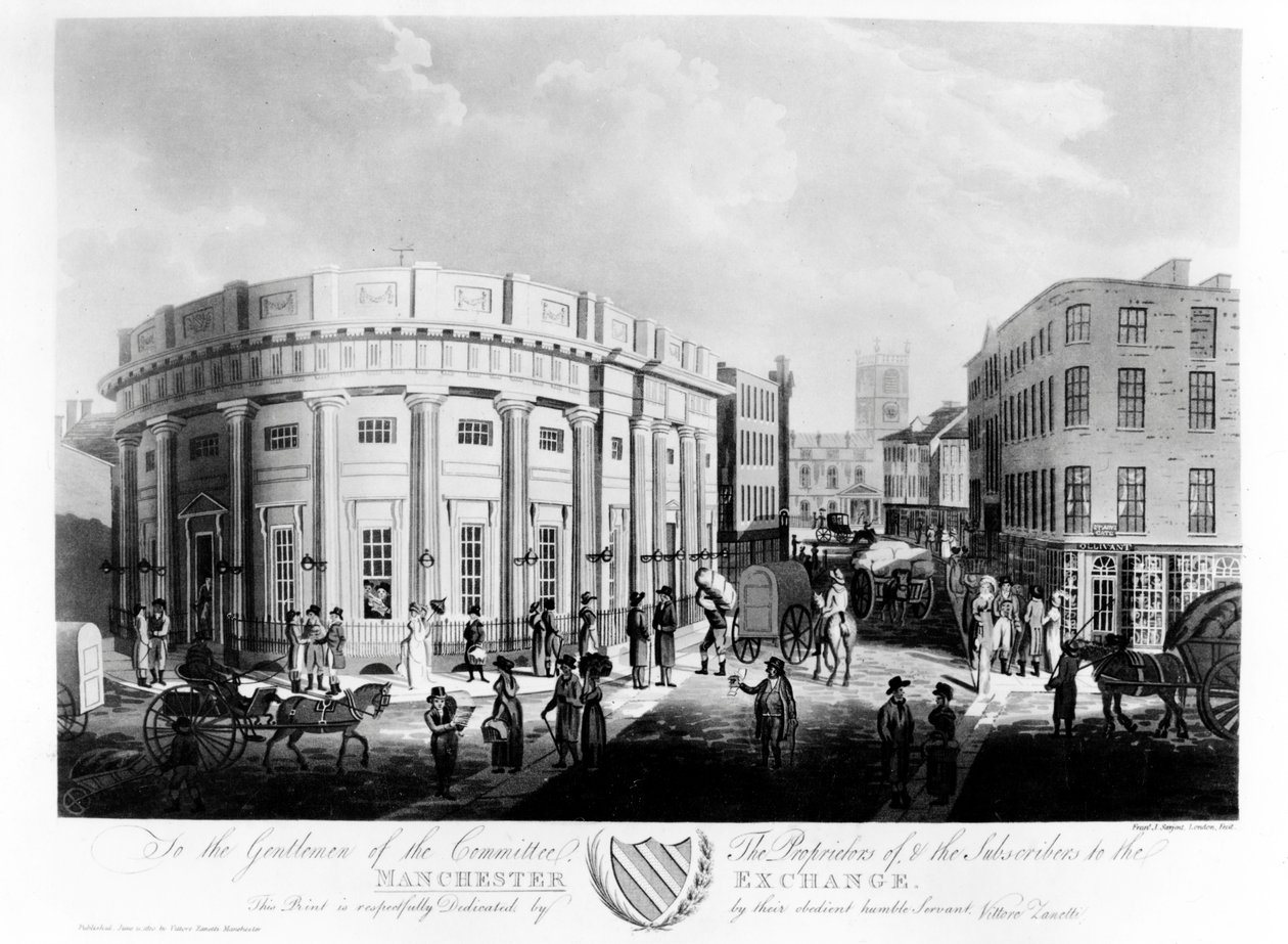 A Manchester Exchange, 1810 alkotó: Francis James Sarjent