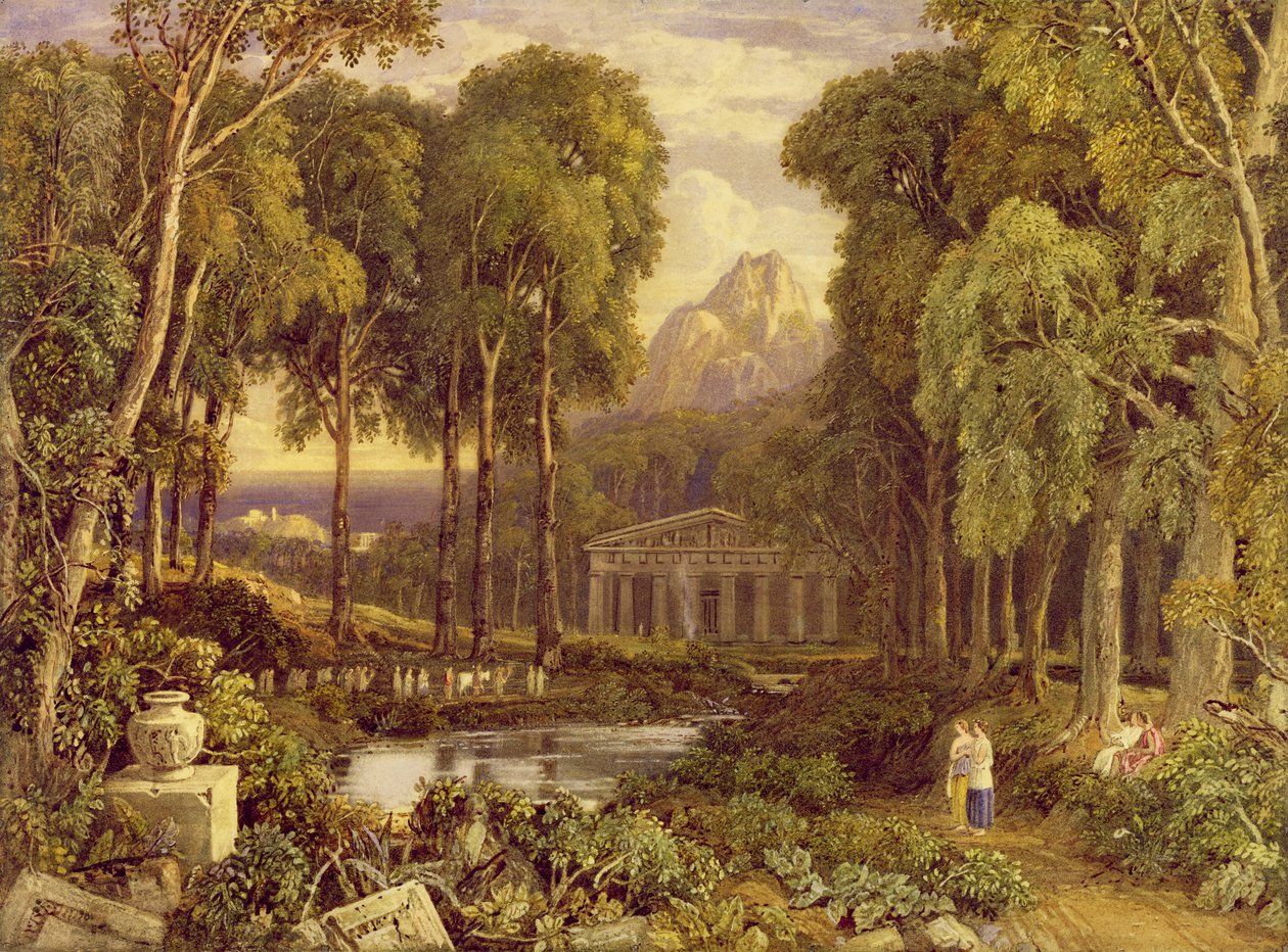 Vallási szertartás az ókori Görögországban (wc és gouache papíron) alkotó: Francis Oliver Finch