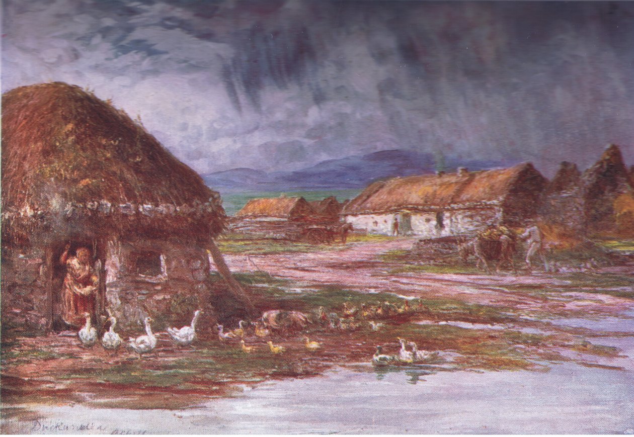 Egy falu Achillben, az Adams & Charles által kiadott Peeps at Many Lands: Irelandből, 1909 alkotó: Francis S. Walker