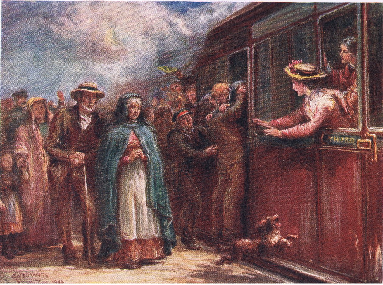 Irány Amerikába, a Peeps at Many Lands: Ireland című könyvből, az Adams & Charles kiadásában, 1909 alkotó: Francis S. Walker