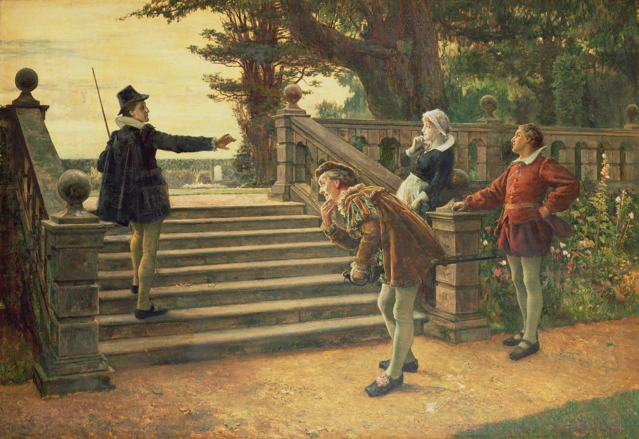 „Te tétlen sekélyes dolgok vagytok: nem tartozom az elemeihez” Malvolio, Tizenkettedik éjszaka, 3. felvonás, IV. jelenet, 1890 alkotó: Francis Sydney Muschamp