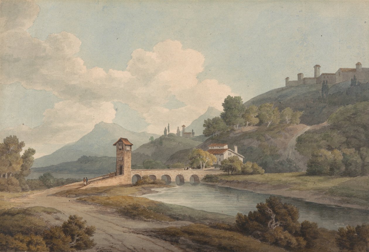 Modern híd Narni -ban alkotó: Francis Towne