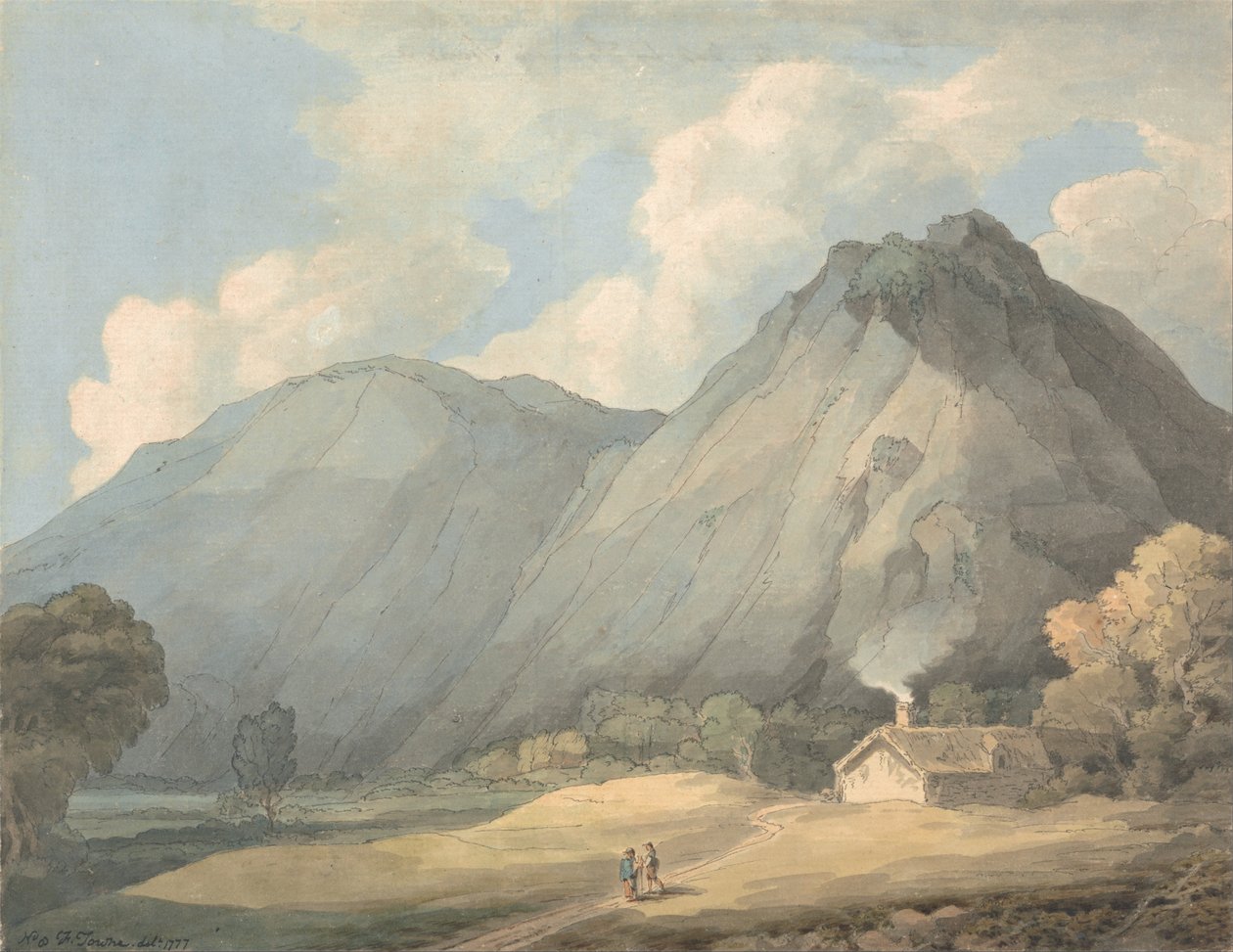 Aberddeola közelében, Észak -Walesben alkotó: Francis Towne