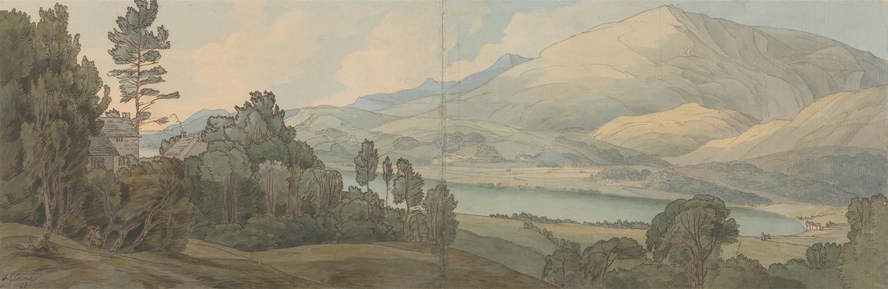 Kilátás a Coniston -tóra, Lancashire alkotó: Francis Towne