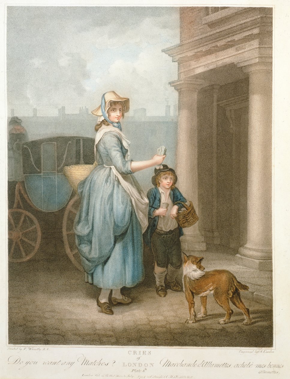 Do You Want any Matches, „The Cries of London” 4. táblája, metszett Anthony Cardon (1772-1813), pub. készítette: Colnaghi und Co., 1794 (stipple-metszet) alkotó: Francis Wheatley