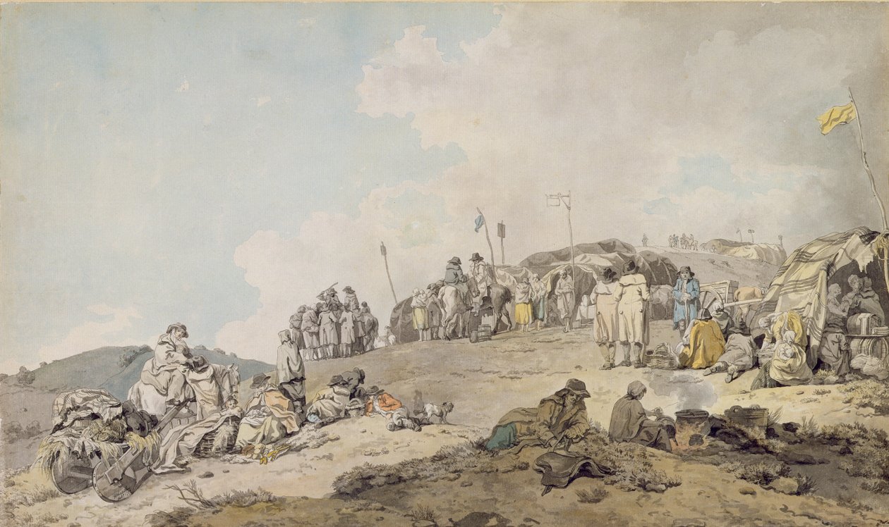 Donnybrook Fair, 1782 (toll, tinta és WC papíron) alkotó: Francis Wheatley