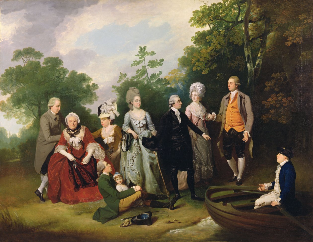 Oliver és Ward családok egy kertben, 1788 körül alkotó: Francis Wheatley