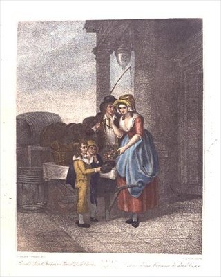 Round and Sound, Fivepence a Pound Duke Cherries, Plate 8 a "Cries of London" (nyomtatás) alkotó: Francis (after) Wheatley