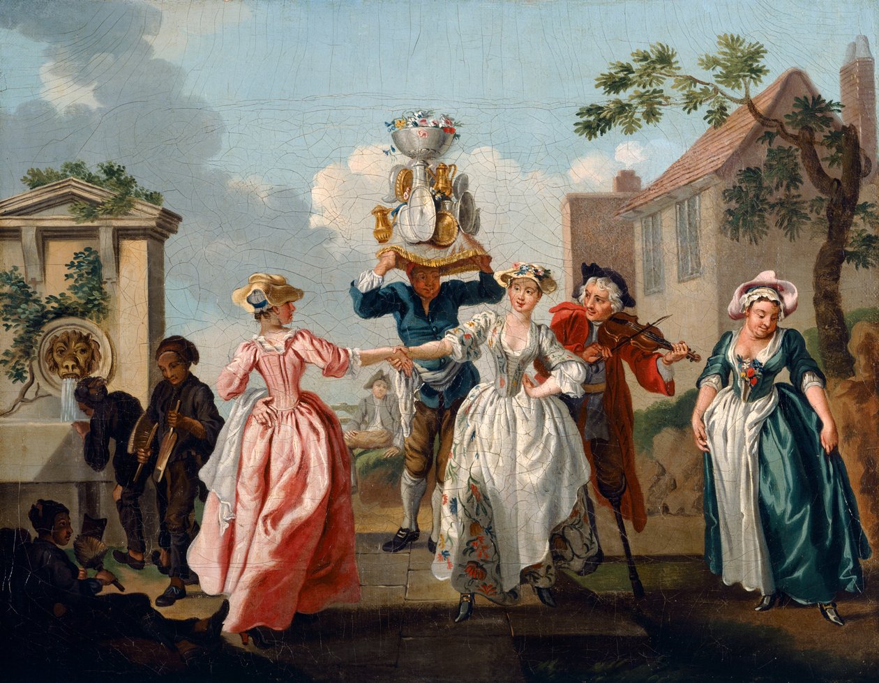 Május elseje, avagy tejeslány-füzér, 1743 körül (olaj, vászon) alkotó: Francis (studio of) Hayman