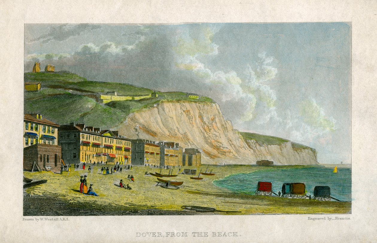 „Dover, a tengerpartról”, 19. század. alkotó: Francis