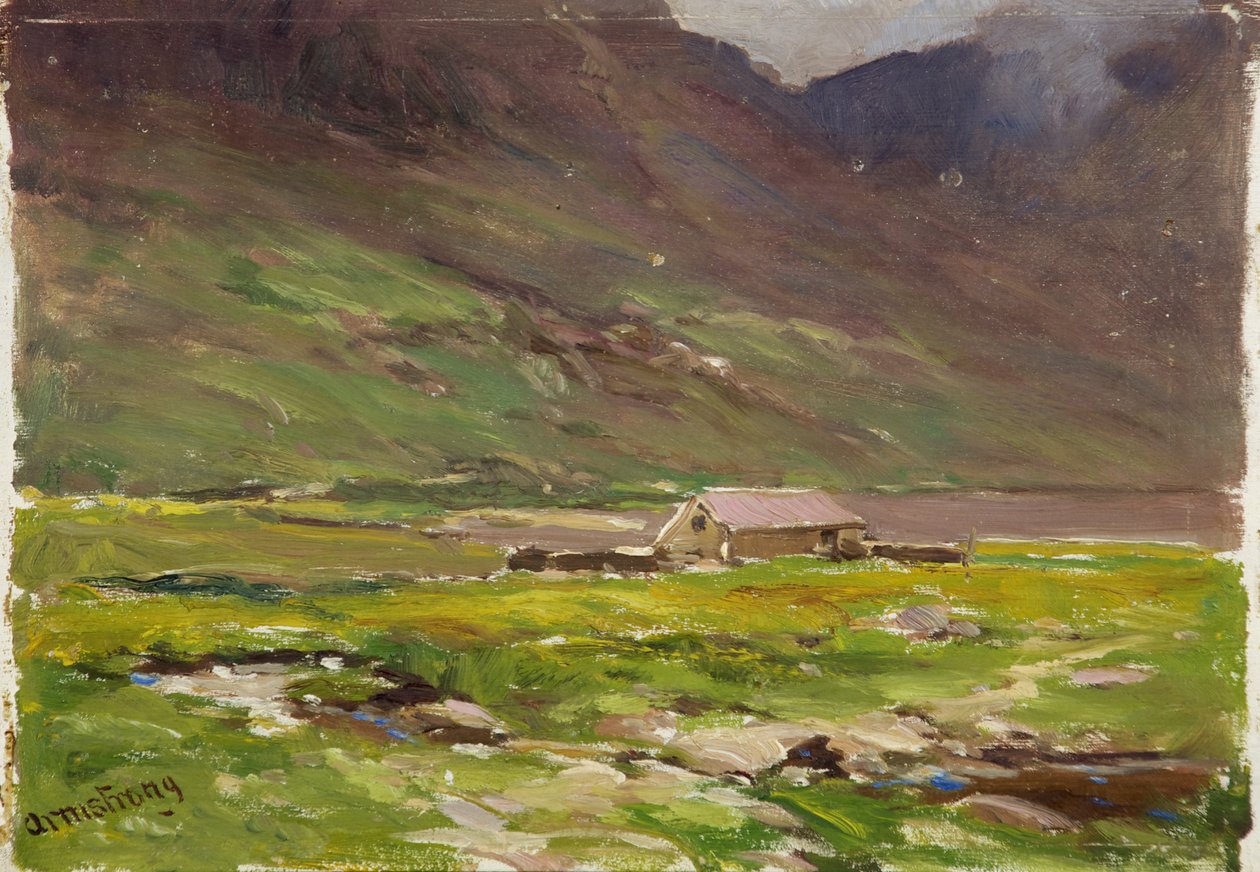 Ogwen-tó (olaj a panelen) alkotó: Francis Abel William Taylor Armstrong